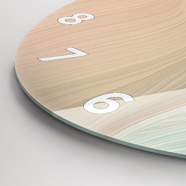 Round glass wall clock Wave abstraction