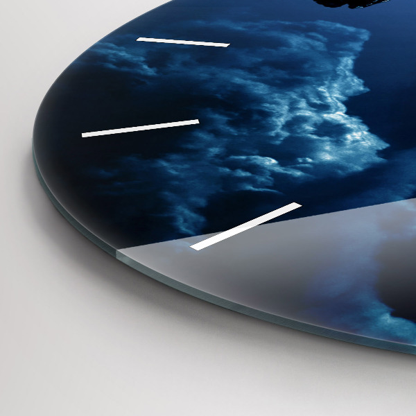 Round glass wall clock Great Galaxy