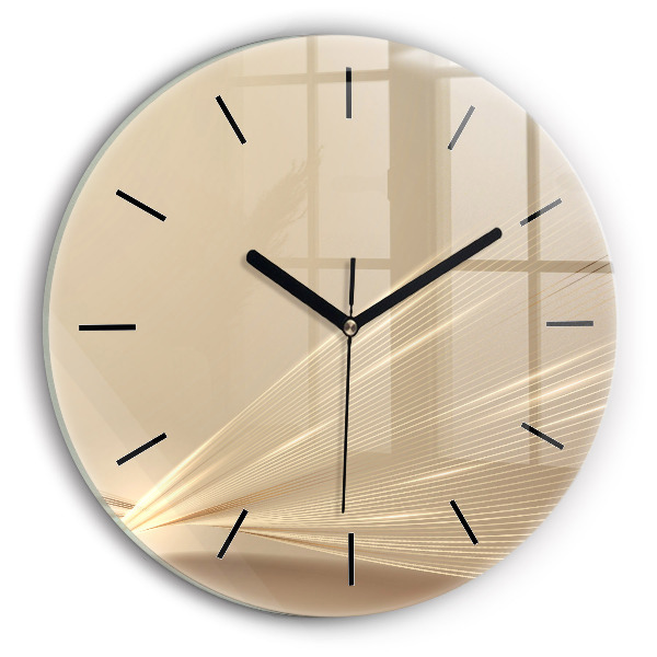 Round glass wall clock Abstract light