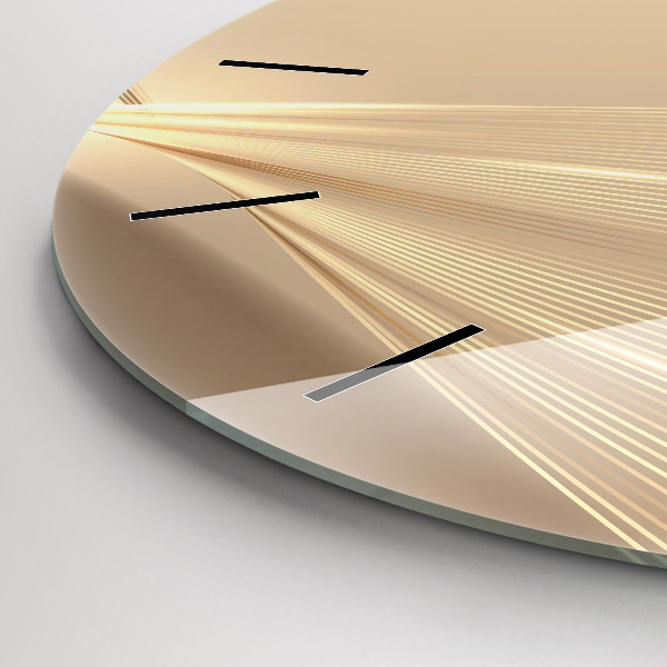 Round glass wall clock Abstract light