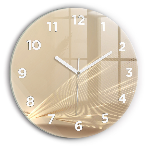 Round glass wall clock Abstract light