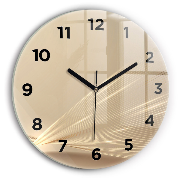 Round glass wall clock Abstract light