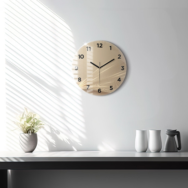Round glass wall clock Abstract light