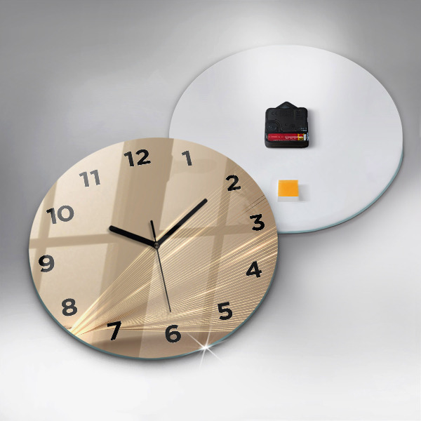 Round glass wall clock Abstract light