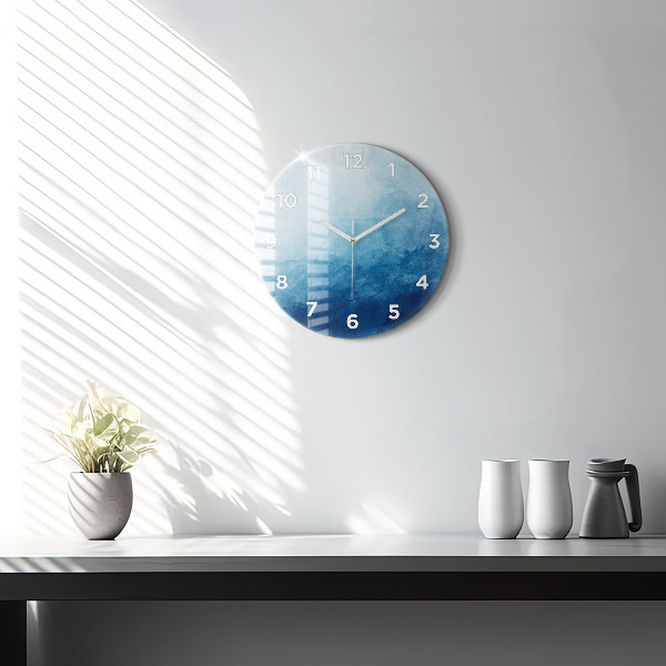 Round glass wall clock Abstraction water