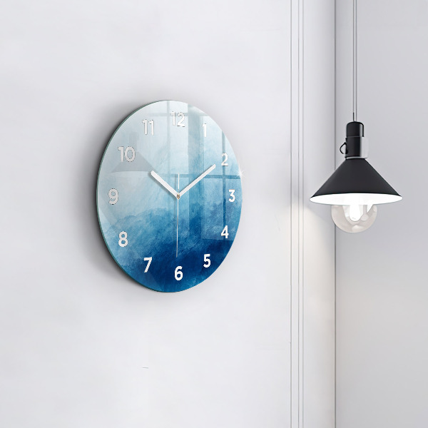 Round glass wall clock Abstraction water