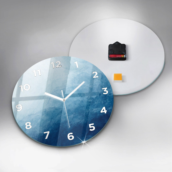 Round glass wall clock Abstraction water
