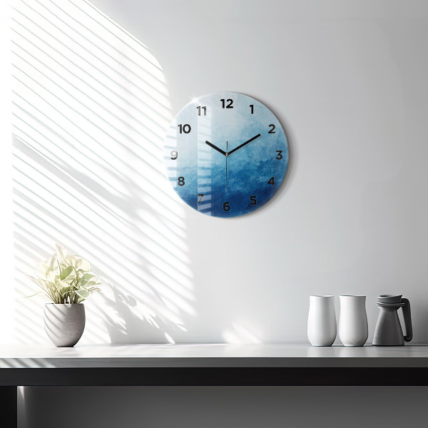 Round glass wall clock Abstraction water