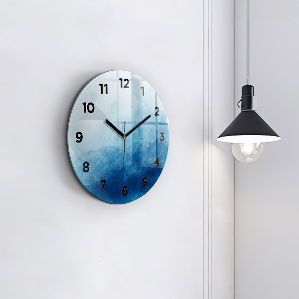 Round glass wall clock Abstraction water