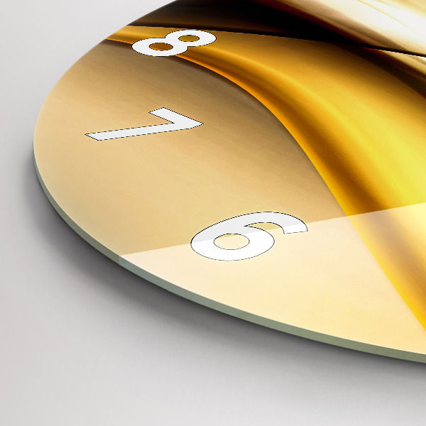 Round glass wall clock Abstract wave