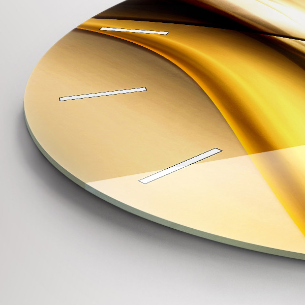 Round glass wall clock Abstract wave