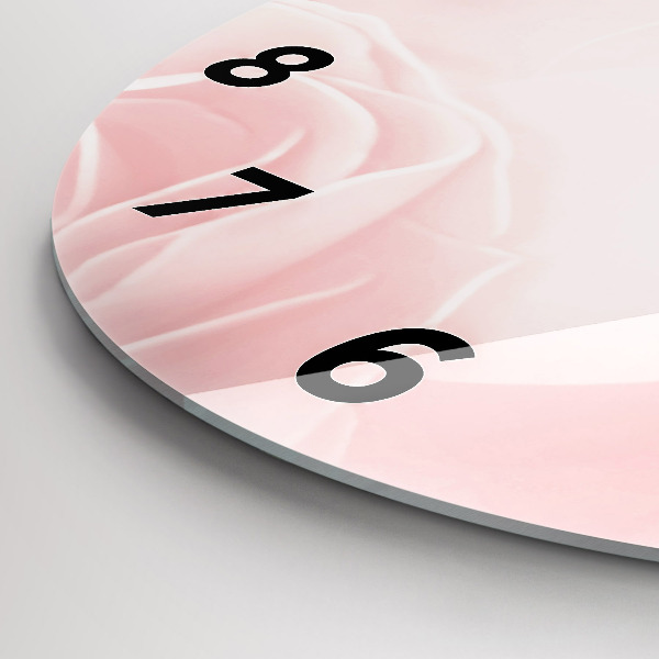 Round glass wall clock Roses