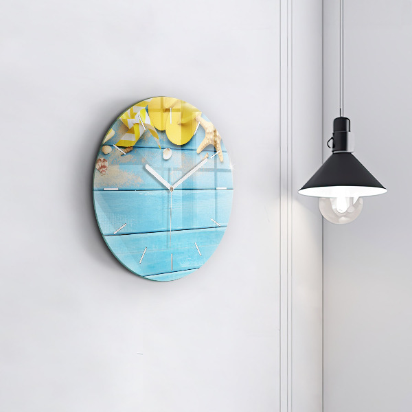 Round glass wall clock Beach accessories and boards