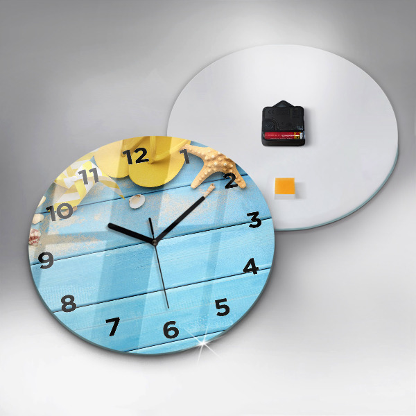 Round glass wall clock Beach accessories and boards