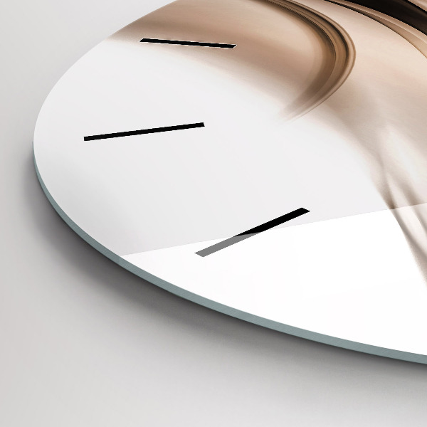Round glass wall clock Abstraction line