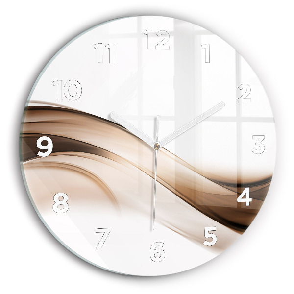 Round glass wall clock Abstraction line