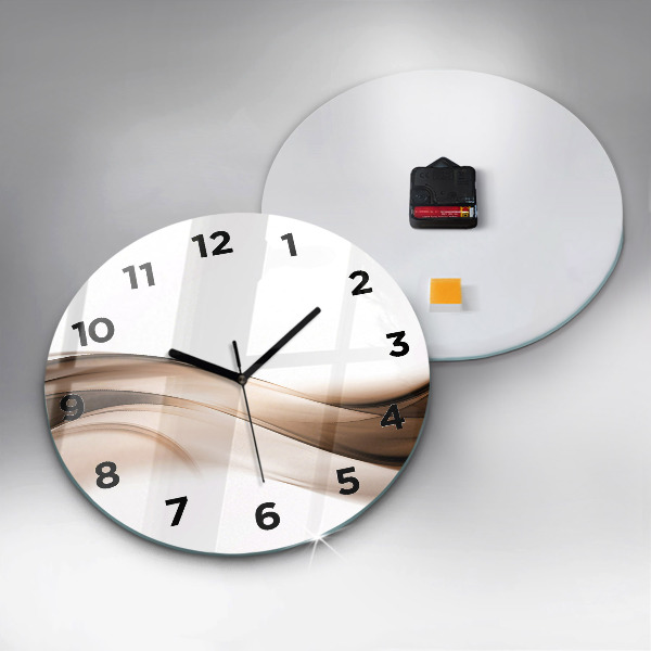 Round glass wall clock Abstraction line