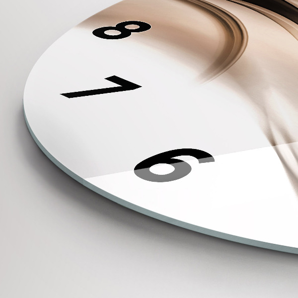 Round glass wall clock Abstraction line