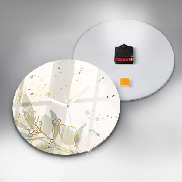 Round glass wall clock Pastel abstraction