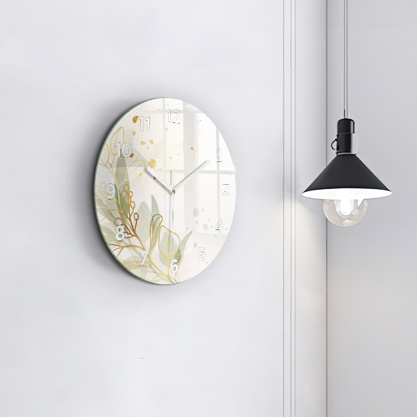 Round glass wall clock Pastel abstraction