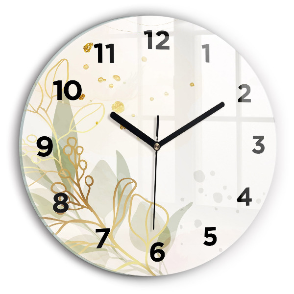 Round glass wall clock Pastel abstraction