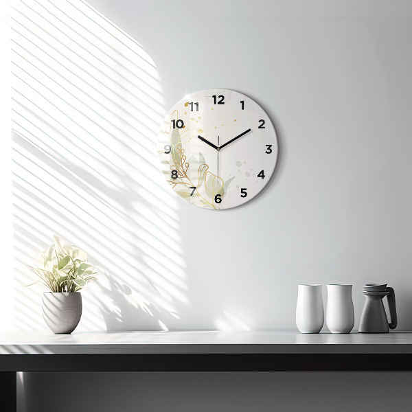 Round glass wall clock Pastel abstraction