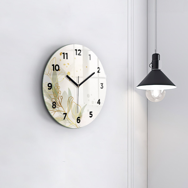 Round glass wall clock Pastel abstraction