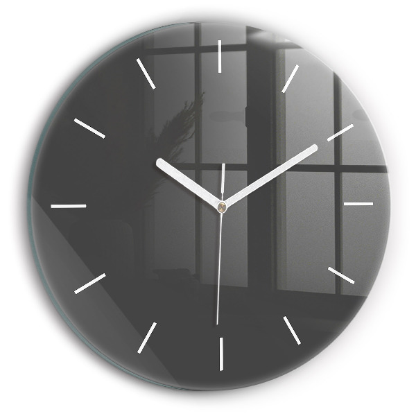 Round glass wall clock Color gray