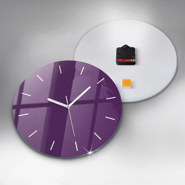 Round glass wall clock Violet