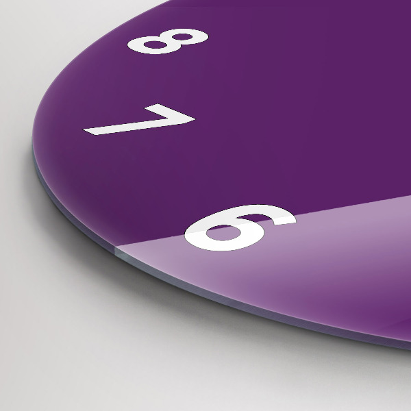 Round glass wall clock Violet