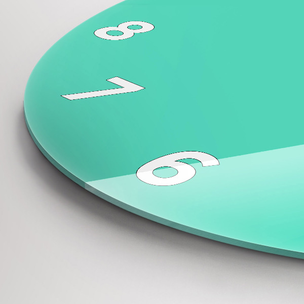 Round glass wall clock Turquoise