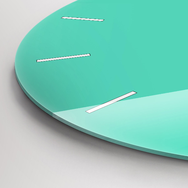 Round glass wall clock Turquoise