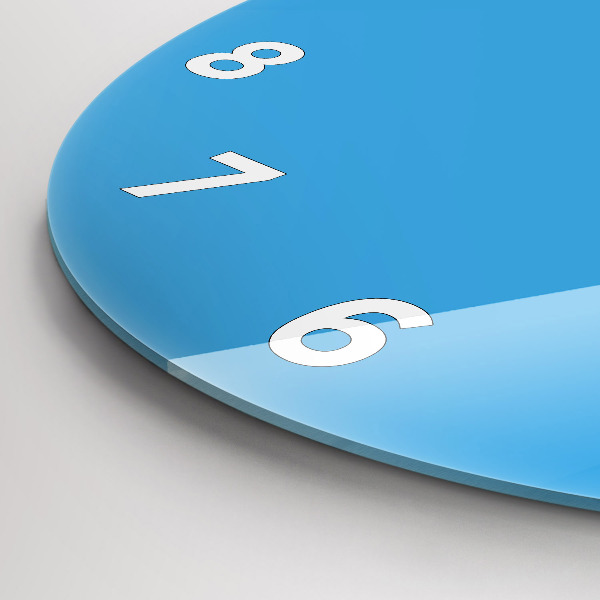 Round glass wall clock Blue