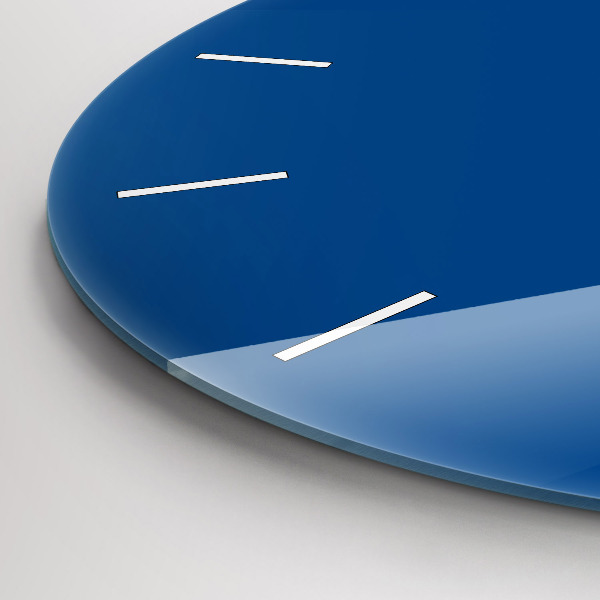 Round glass wall clock Blue