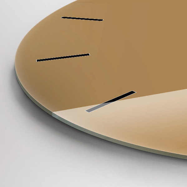 Round glass wall clock Beige