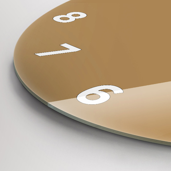 Round glass wall clock Beige