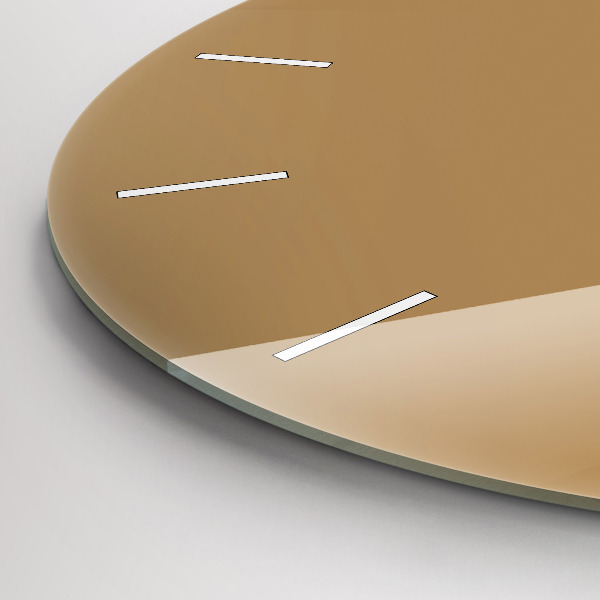 Round glass wall clock Beige