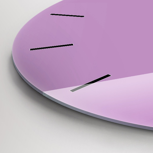 Round glass wall clock Lilac