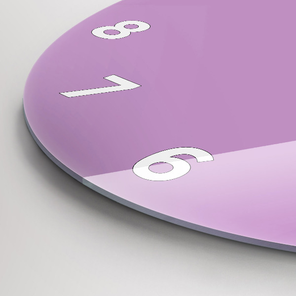 Round glass wall clock Lilac