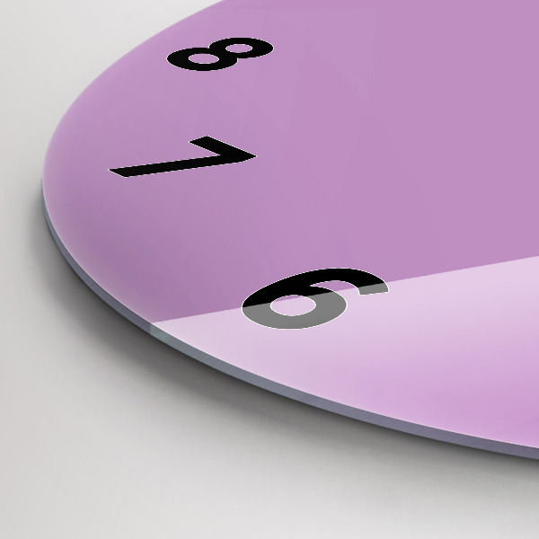 Round glass wall clock Lilac