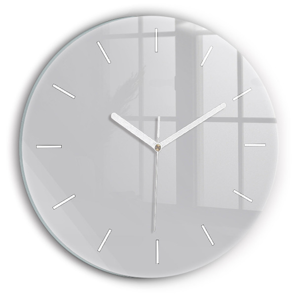 Round glass wall clock Light Gray