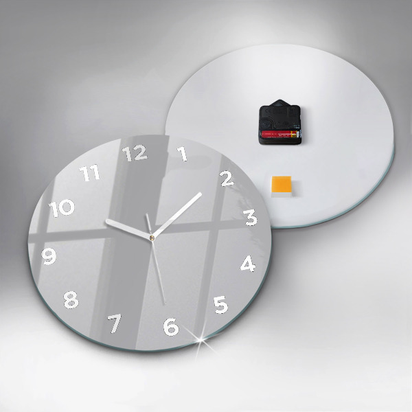 Round glass wall clock Light Gray