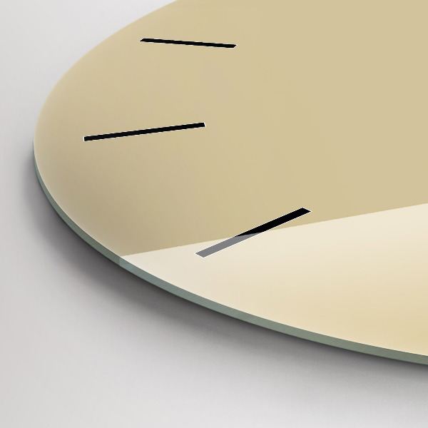 Round glass wall clock Beige