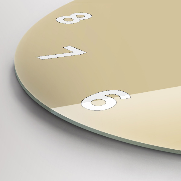 Round glass wall clock Beige