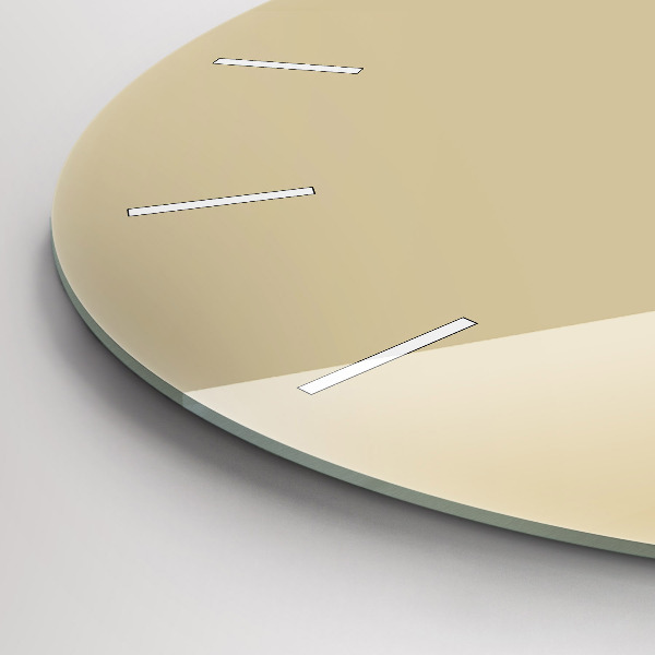 Round glass wall clock Beige