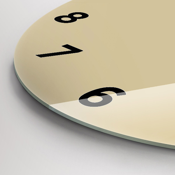 Round glass wall clock Beige