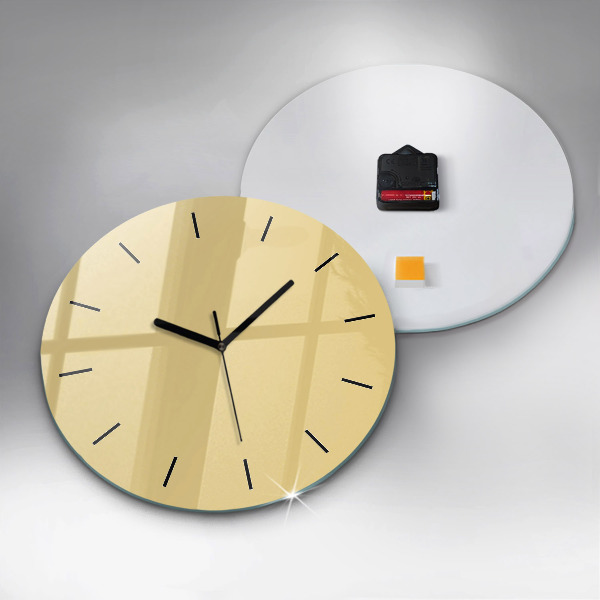 Round glass wall clock Creamy