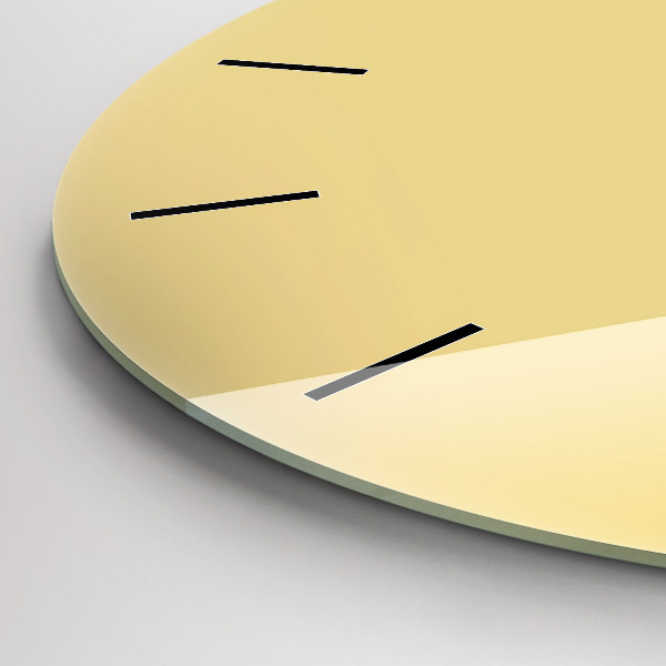 Round glass wall clock Creamy