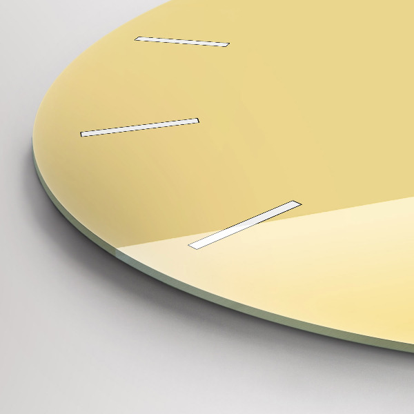 Round glass wall clock Creamy