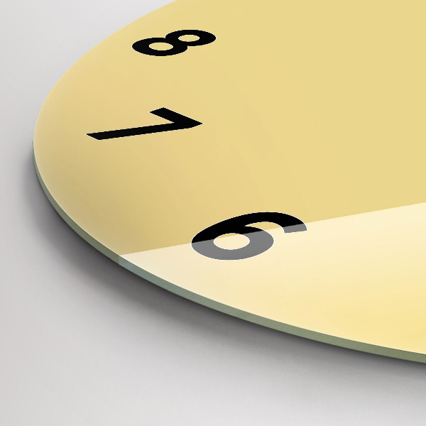 Round glass wall clock Creamy